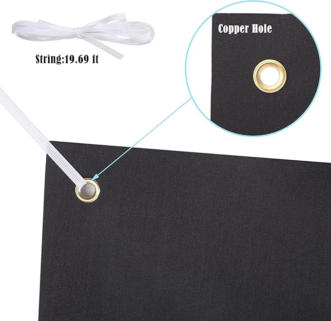 2 Pieces Large Banners Signs Polyester Oxford Cloth Sublimation Banner with Rope for Indoor Wall Outdoor Easy Hang Sign DIY Banner Sign for Business Office Supply (Black,2 x 4 Feet)
