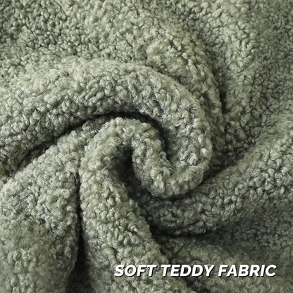 FUTEI Sage Green Throw Pillow Covers 20x20 Inch Set of 2,Furry Faux Fur Teddy Boucle Textured Cushion Covers,Soft Fluffy Decorative Pillow Case,Home Decor for Couch Bed Living Room Office Car
