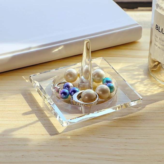 H&D HYALINE & DORA H&D Square Crystal Glass Ring Holder for Jewelry Clear_square1