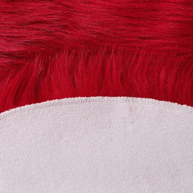 Faux Fur Rug 2 x 6 ft Red Shaggy Sheepskin Machine Washable Fuzzy Area Rug Super Soft Fluffy Plush Carpet for Bedroom Living Room Floor Nursery Kids Room Runner Bedside Rug