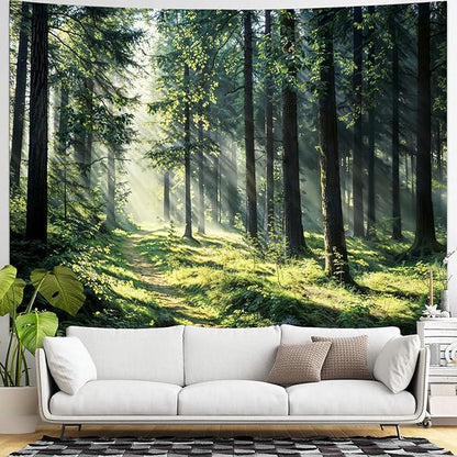 kampdream Landscape Tapestry, Scenery Art Wall Tapestries, Nature Wall Decor for Bedroom Living Room Backdrop Dindal effect forest 36×48 inches