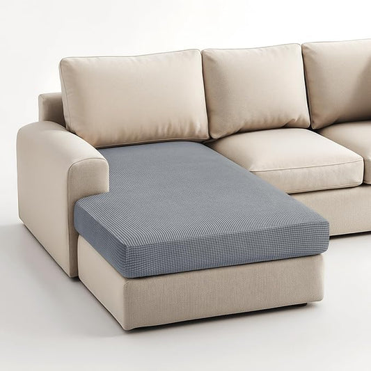Hokway Stretch Chaise Cover Individual Couch Cushion Slipcovers Reversible Cushion Protector Slipcovers Sofa Cushion Protector Covers (Chaise Cover, Lightgrey)