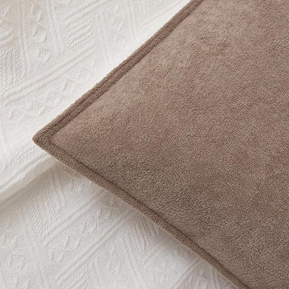 Kevin Textile 14x20 Inch Lumbar Pillow Cover 1 Pack Soft Boucle Textured Decorative Waterproof Rectangle Cushion Elegant Accent Pillow for Couch Sofa Chair Bed Home Decor Indoor Outdoor Taupe
