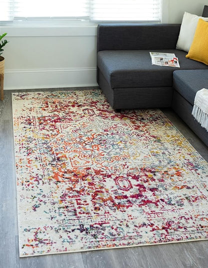 Rugs.com Arlington Collection Rug – 8x11 Light Multi Medium-Pile Rug Perfect for Living Rooms, Large Dining Rooms, Open Floorplans