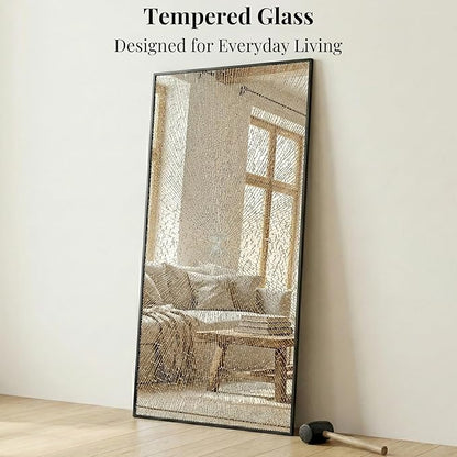 60"x30" Black Bathroom Mirror for Double Vanity, Metal Framed Large Wall Mirror Over Sink, Full Length Body Mirror, Modern Farmhouse Decor, Flush Mount