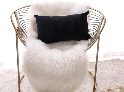 NiNi ALL Decorative Throw Pillow Covers Pack of 2 Velvet Throw Pillow Cases for Couch Sofa Bed Car Office Pillows Cover Bedroom Living Room Outdoor Black Pillow Covers 12x20 Inch