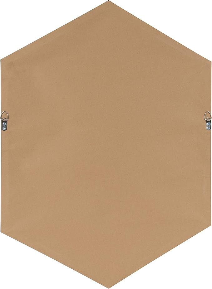 Kate and Laurel Rhodes Modern Hexagon Wall Mirror, Silver Chrome, 31x22-Inches