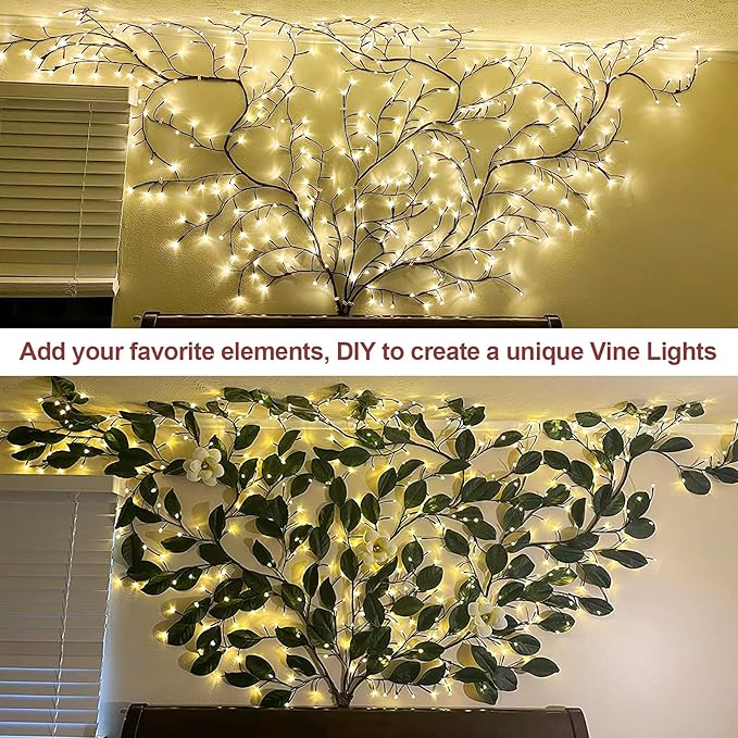 Enchanted Willow Vine Lights for Wall: 7.5FT led Twinkling Tree Branch Light for Living Room and Bedroom Home Decor-Warm White Twinkle Tree Lights Lighted Garland for Halloween Christmas Holiday Decor