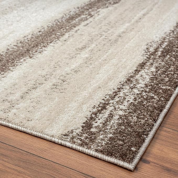 LUXE WEAVERS Rug Modern Area Rug Stain Resistant, Brown/Size 6x9