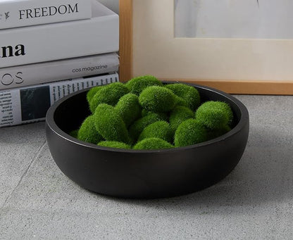 Aotea Crafts - 7.9" Concrete Key Bowl for Entryway Table Decor - Modern Industrial & Minimalist Decorative Key Holder Bowl for Keys- Charcoal Black- Smooth Texture - Sealed & Durable
