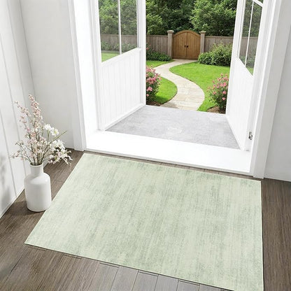 Sage Green Bathroom Rug,Non Slip Washable Boho Abstract Small Area Rug for Kitchen Bedroom Entryway,2x3,Light Green