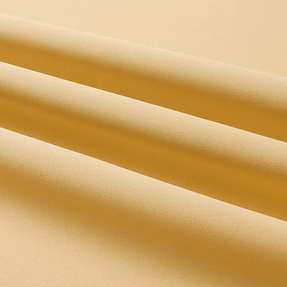 DUALIFE Butter Yellow Curtains for Bedroom Kids 84 Inches Long Room Darkening Solid Window Drapes for Living Room Thermal Insulated Grommet Top 42W x 84L,2 Panels