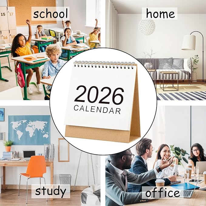 2026 Mini Desk Calendar Monthly Simple Style Flip Calendar 6.5" x 6" (Oct. 2025 to Dec. 2026)