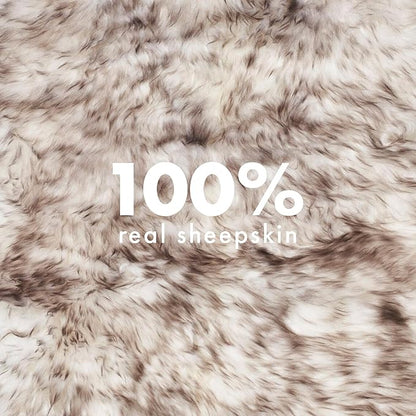 Sheepskin Long Hair 2x3 ft | Bedside Rugs for bedrooms, Sofa, Chair or The Dining Table | Each Sheepskin Rug is Unique and Created by Nature | Small Fluffy Rug in Color Snow Peak