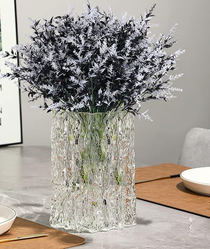 RECUTMS Artificial Plants Outdoor Artificial Outdoor Flowers UV Flowers Outdoor Artificial Greenery for Flower Arrangements Indoor Outside Hanging Plants Garden Porch Window Home Farmhouse Décor(B+W)