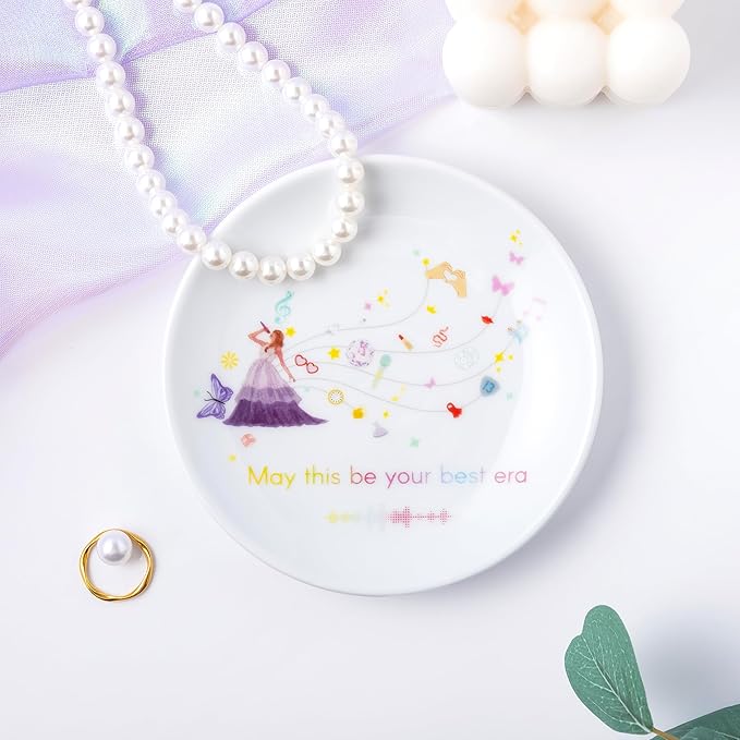 Crisky Singer Inspired May This Be Your Best Era - Ring Dish Jewelry Tray Trinket Dish, Birthday Encourage Gifts for Women Friends Besties Sisters Graduation Gift Ideas