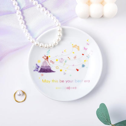 Crisky Singer Inspired May This Be Your Best Era - Ring Dish Jewelry Tray Trinket Dish, Birthday Encourage Gifts for Women Friends Besties Sisters Graduation Gift Ideas