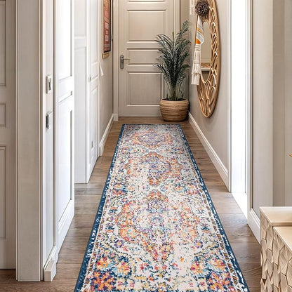 Rugshop Vintage Distressed Bohemian Area Rug for Living Room,Bedroom,Hallway Kitchen Entryway – Vibrant Multi-Color Tribal Design, 2'7" x 10'