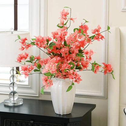 10PCS Bougainvillea Artificial Flowers 30" Silk Fake Bougainvillea Branches Faux Flowers Vines for Home，Garden，Wedding，Party，Indoor and Outdoor，Floral Arrangement and DIY Decor（Pink）