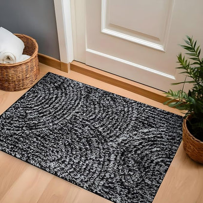 Rugshop Circles Arch Shag Area Rug Anthracite Dark Gray 2' x 3' Ideal for Entryways, Kitchens, or Small Spaces