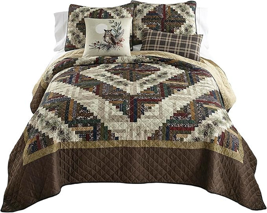 Donna Sharp Queen Bedding Set - 3 Piece - Whitley Lightweight Quilt Set with Queen Quilt and Two Standard Size Pillow Shams - Machine Washable