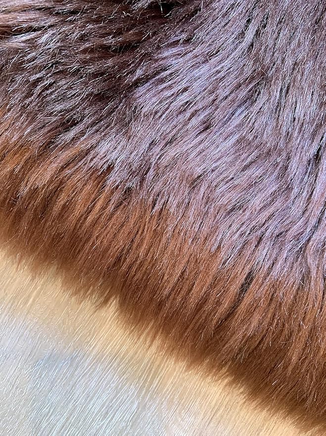 LAMBZY Faux Sheepskin Super Soft Hypoallergenic Silky Shag Rug for Living Room, Kids Room, Sofa (Duo Decto 12 Pelts 6'x12', Brown)