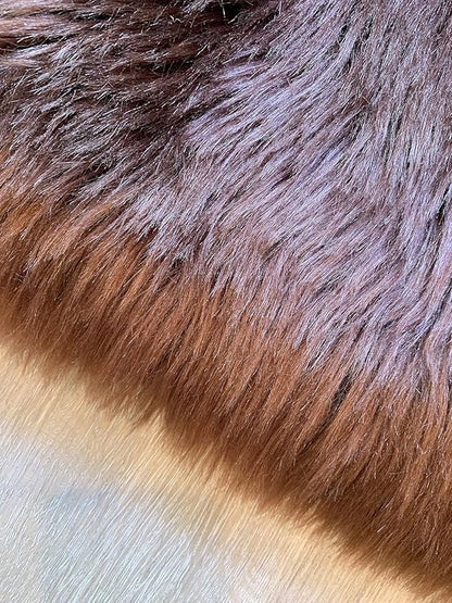 LAMBZY Faux Sheepskin Super Soft Hypoallergenic Silky Shag Rug for Living Room, Kids Room, Sofa (Duo Decto 12 Pelts 6'x12', Brown)