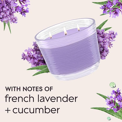 Glade Tranquil Lavender & Aloe 3-Wick Candle, 6.8 Oz, 3 Count