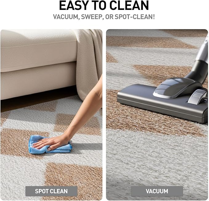 Rugshop Diamond Wave Shag Runner Rug Beige 2' 3" x 12' Great for Long Hallways, Open Entryways, or Galley Kitchens