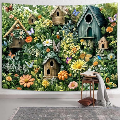 DYNH Plant Gardening Tapestry Gifts for Women,Flowers Butterfly Tapestries,Crazy Plant Lady Wall Hanging Decor for Home Garden Greenhouse Living Room Bedroom Yard Backyard,50X60Inches