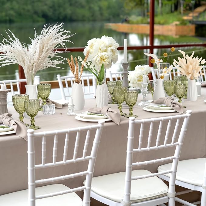 Ziliny Set of 10 White Ceramic Bud Vases 5'' Boho Small Vases in Bulk for Flowers Mini Vases for Centerpieces Modern Vase Dining Table Centerpieces for Wedding Decorations Bedroom Home Decor Gift