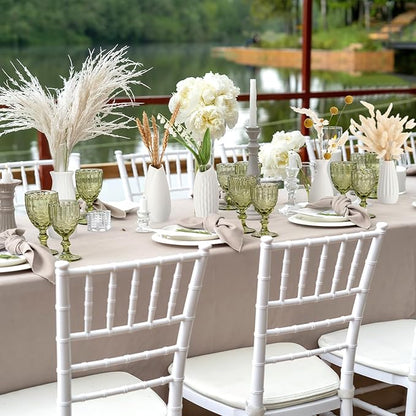 Ziliny Set of 10 White Ceramic Bud Vases 5'' Boho Small Vases in Bulk for Flowers Mini Vases for Centerpieces Modern Vase Dining Table Centerpieces for Wedding Decorations Bedroom Home Decor Gift