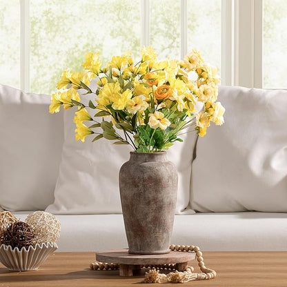Ceramic Rustic Vase, 11 Inch Large Flower Vase Tall Farmhouse Decorative Vase Floral Pottery Vases for Home Decor Table Living Room Entryway Mantel Bedroom Bathroom Kitchen - Rustic