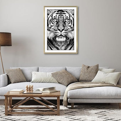 Americanflat 28x40 Poster Frame with Polished Plexiglass - Use as 24x36 Frame with Mat or Display 28x40 Photo Without Mat - Streamline Collection - Thin Border Picture Frames for Wall - Gold