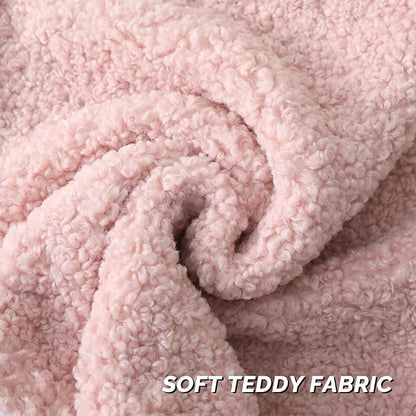 FUTEI Pink Throw Pillow Covers 16x16 Inch Set of 2,Furry Faux Fur Teddy Boucle Textured Cushion Covers,Soft Fluffy Decorative Pillow Case,Home Decor for Couch Bed Living Room Office Car