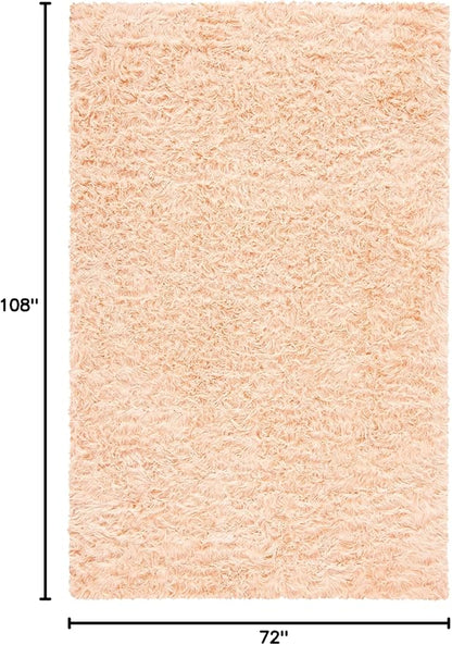 SAFAVIEH Faux Sheep Skin Collection 6' x 9' Light Pink FSS235U Silken Glam 2.35-inch Thick Area Rug