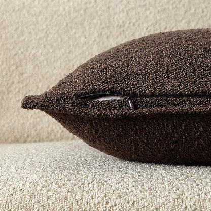 JUSPURBET Brown Decorative Pillow Covers 26x26 Set of 2 Throw Pillow Covers for Couch Sofa Bed Cozy Boucle Textured Cushion Covers Cases with Hidden Zipper for Living Room Home Decor