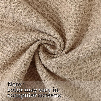 Jeneoo Khaki Decorative Long Lumbar Thick Throw Pillow Covers Fine Textured Boucle Couch Cushion Cases for Sofa Decor, Set of 1, 14 x 36 Inch