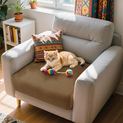 Hokway Couch Cushion Covers Stretch Cushion Covers Sofa Seat Cushion Slipcover Cushion Protector(Coffee, Small)