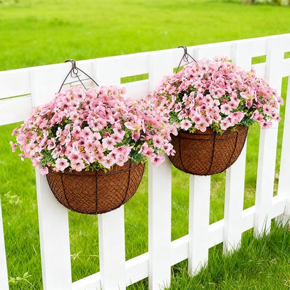 Artificial Flowers for Outdoor Indoor Realistic Faux Flower Spring Summer Garden Home Decoration, Hanging Daisy Flower with Eucalyptus Leaves Fake Plants Greenery Balcony Porch Patio Front Door Decor