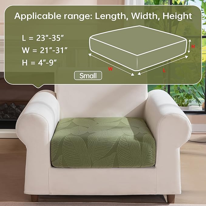Couch Covers for Sectional Sofa, Washable Stretch Soft Sofa Cushion Covers L Shape Sofa Slipcovers Anti Slip Furniture Decor Protector for Pets (1PC Chair Cushion Cover,Green)