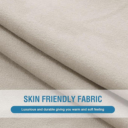 H.VERSAILTEX Fleece Couch Cushion Covers Stretch Couch Covers for 3 Cushion Couch Sofa Thick and Soft Couch Covers Washable (3 Seater Cushion Cover, Island Fossi)