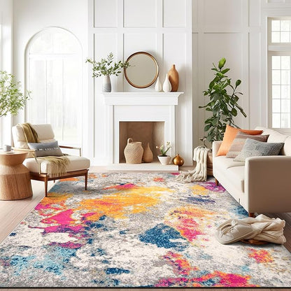 Rugshop Sky Collection Modern Abstract Area Rug 7'10" x 10' Multi