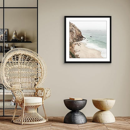 Americanflat 28x28 Picture Frame with Polished Plexiglass - Use as 24x24 Frame with Mat or Display 28x28 Photo Without Mat - Streamline Collection - Thin Border Square Frames for Wall Display - Black
