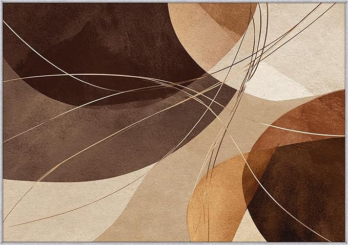 Abstract Boho Rug, 5x8 Area Rugs Minimalist Geometric Line Pattern for Living Room, Bedroom, Abstract Boho Home Decor Accessories Indoor Carpet, Non Slip & Machine Washable