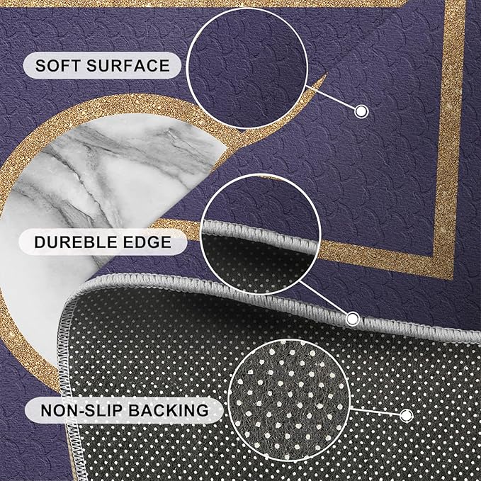 Marble Area Carpet Elegant Purple Marble Area Rugs for Living Room Modern Minimalist Rug Modern Light Luxury Geometric Carpet for Bedroom Entrance Door 6x8ft