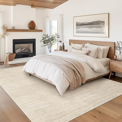Valenrug Washable Rugs 8x10 - Non Slip 8x10 Area Rugs for Living Room, Stain Resistant Area Rugs for Bedroom, Foldable Machine Washable Area Rug(8'x10', Beige)