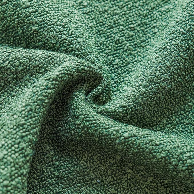 Foindtower Decorative Textured Boucle Throw Pillow Covers Accent Solid Pillow Cases Neutral Soft Cozy Couch Cushion Case for Chair Sofa Bedroom Living Room Home Decor 26 x 26 Inch,Hunter Green