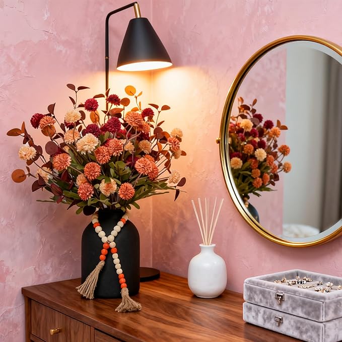 Flower Vase Home Decor,Black Vases for Centerpieces Living Room,Small Vases for Flowers Metal Matte (8.6in Tall) Pampas Grass Vase for Coffee&Console Dining Entryway Tables Decorative vase