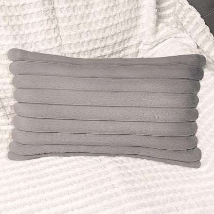 2 Pack 12x20 Pillow Cover Velvet Pillow Covers, Faux Fur Oblong Throw Pillow Covers for Living Room Decorations, Grey